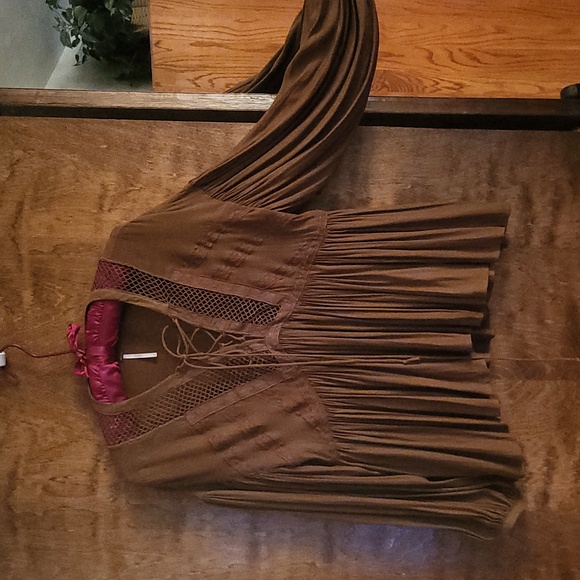 Free People boho feminine pleated top S - Picture 7 of 14
